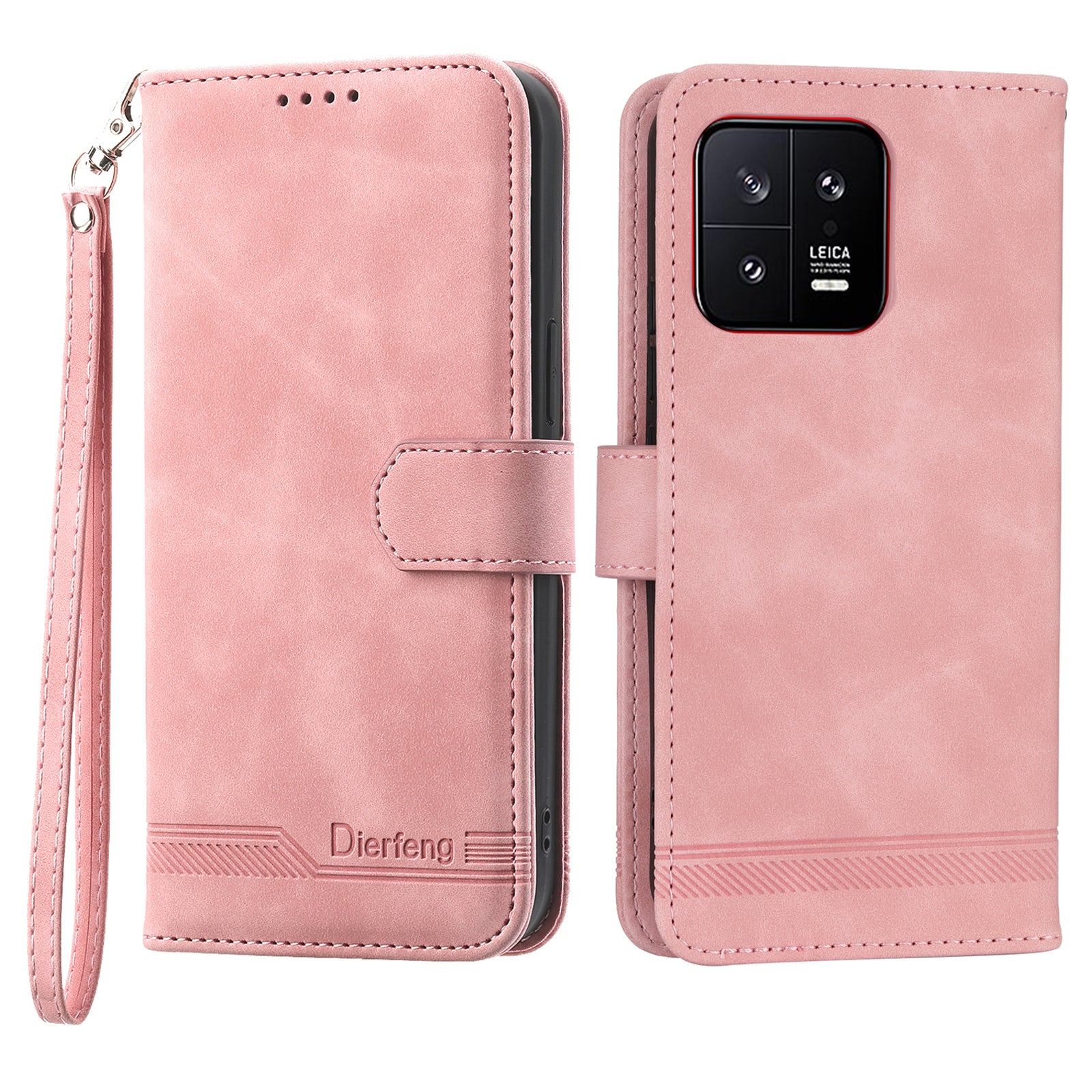 DIERFENG DF-03 PU Leather Phone Cover for Xiaomi 13 5G Lines Imprinted Stand Wallet Phone Case DIERFENG DF-03 PU Leather Phone Cover for Xiaomi 13 5G Lines Imprinted Stand Wallet Phone Case